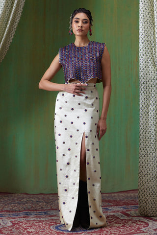 Skirt Set Glamour Wear - Ivory Inayat Skirt Set by Payal & Zinal