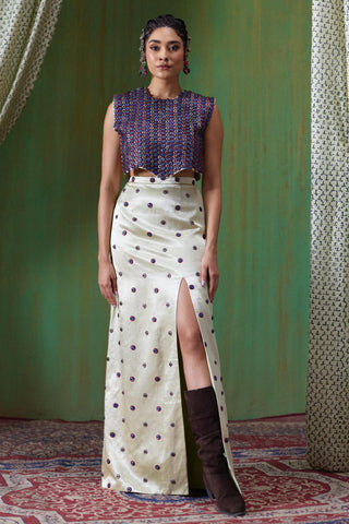 Skirt Set Glamour Wear - Ivory Inayat Skirt Set by Payal & Zinal