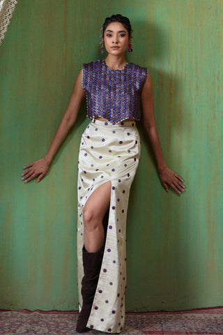 Skirt Set Glamour Wear - Ivory Inayat Skirt Set by Payal & Zinal