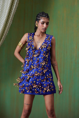 Dress Glamour Wear - Blue Adaa Dress by Payal & Zinal