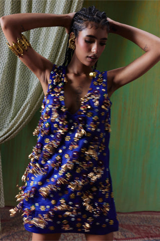 Dress Glamour Wear - Blue Adaa Dress by Payal & Zinal