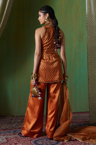 Kurta Set Regal Wear - Orange Shabana Kurta Set by Payal & Zinal