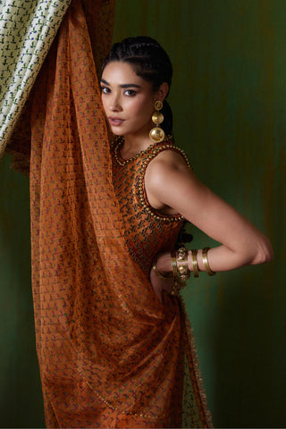 Kurta Set Regal Wear - Orange Shabana Kurta Set by Payal & Zinal