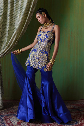 Sharara Set Royal Wear - Blue Roohani Sharara Set by Payal & Zinal
