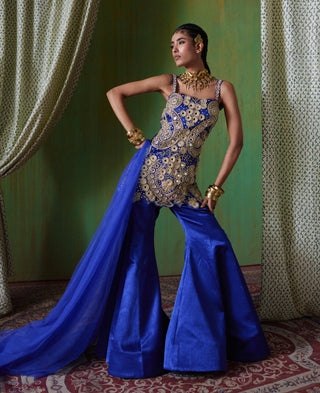 Sharara Set Royal Wear - Blue Roohani Sharara Set by Payal & Zinal