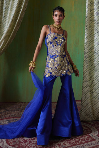 Sharara Set Royal Wear - Blue Roohani Sharara Set by Payal & Zinal