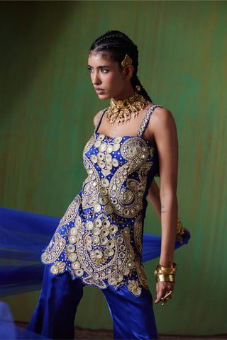 Sharara Set Royal Wear - Blue Roohani Sharara Set by Payal & Zinal