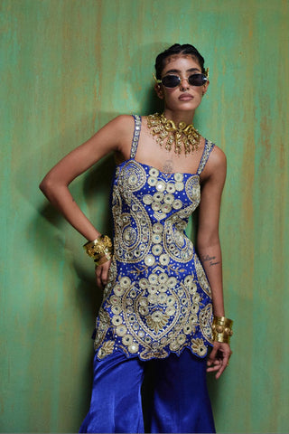 Sharara Set Royal Wear - Blue Roohani Sharara Set by Payal & Zinal