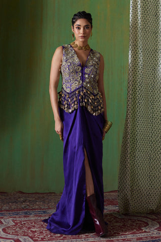 Lehenga Set Bridal Wear - Purple Nargis Lehenga Set by Payal & Zinal