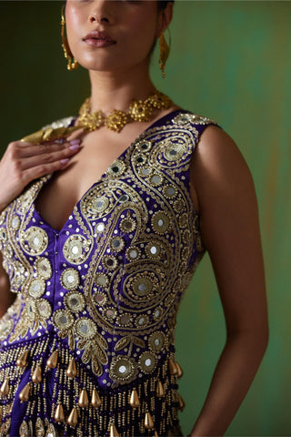 Lehenga Set Bridal Wear - Purple Nargis Lehenga Set by Payal & Zinal