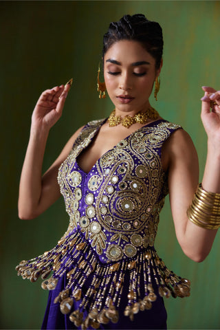 Lehenga Set Bridal Wear - Purple Nargis Lehenga Set by Payal & Zinal