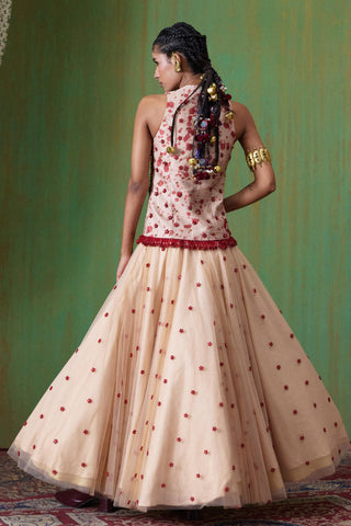 Lehenga Set Bridal Wear - Ivory Phoolkari Lehenga Set by Payal & Zinal