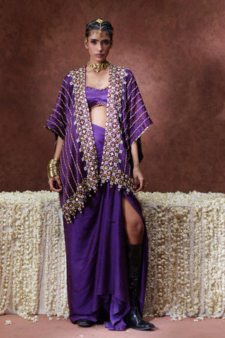 Co-ord Set Glamour Wear - Purple Nagma Co-ord Set by Payal & Zinal