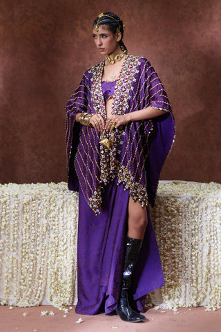 Co-ord Set Glamour Wear - Purple Nagma Co-ord Set by Payal & Zinal