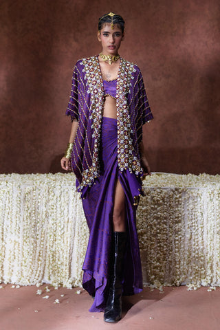 Co-ord Set Glamour Wear - Purple Nagma Co-ord Set by Payal & Zinal