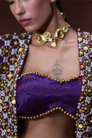 Co-ord Set Glamour Wear - Purple Nagma Co-ord Set by Payal & Zinal