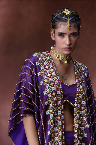 Co-ord Set Glamour Wear - Purple Nagma Co-ord Set by Payal & Zinal
