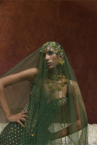 Lehenga Set Heritage Wear - Green Zeenat Lehenga Set by Payal & Zinal