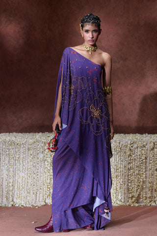 Kaftan Set Evening Wear - Purple Afreen Kaftan Set by Payal & Zinal