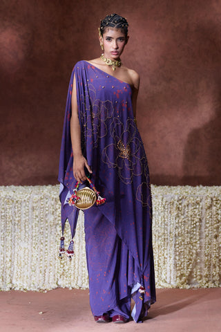 Kaftan Set Evening Wear - Purple Afreen Kaftan Set by Payal & Zinal