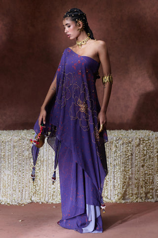 Kaftan Set Evening Wear - Purple Afreen Kaftan Set by Payal & Zinal