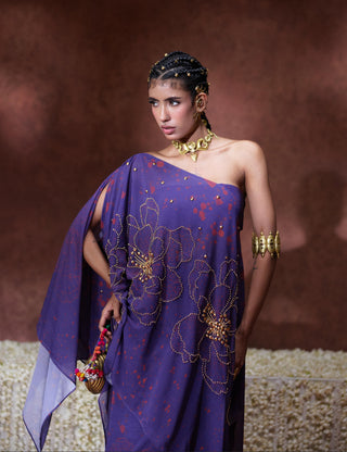 Kaftan Set Evening Wear - Purple Afreen Kaftan Set by Payal & Zinal