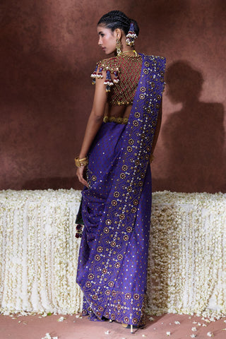 Saree Set Festive Wear - Purple Yasmin Saree Set by Payal & Zinal