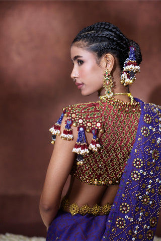 Saree Set Festive Wear - Purple Yasmin Saree Set by Payal & Zinal