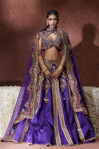 Lehenga Set Bridal Wear - Purple Padmini Lehenga Set by Payal & Zinal