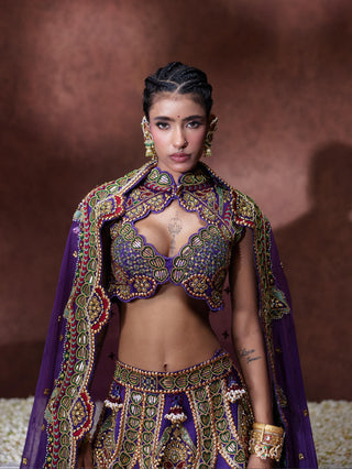 Lehenga Set Bridal Wear - Purple Padmini Lehenga Set by Payal & Zinal