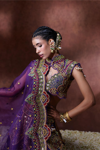 Lehenga Set Bridal Wear - Purple Padmini Lehenga Set by Payal & Zinal