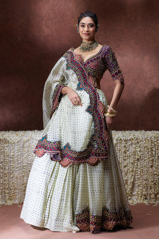 Saree Set Glamour Wear - Ivory Indrani Saree Set by Payal & Zinal