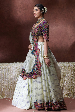 Saree Set Glamour Wear - Ivory Indrani Saree Set by Payal & Zinal