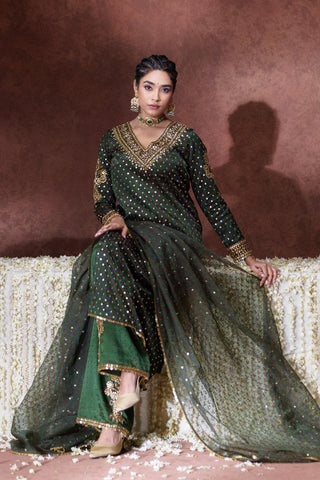 Kurta Set Festive Wear - Green Reet Kurta Set by Payal & Zinal