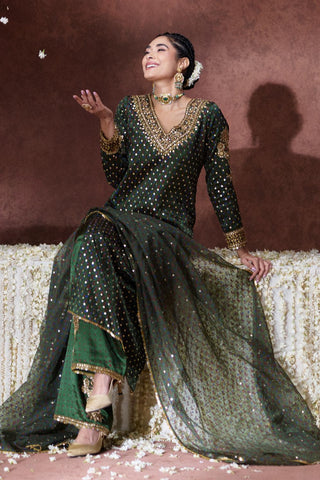 Kurta Set Festive Wear - Green Reet Kurta Set by Payal & Zinal