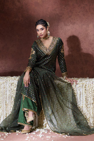 Kurta Set Festive Wear - Green Reet Kurta Set by Payal & Zinal