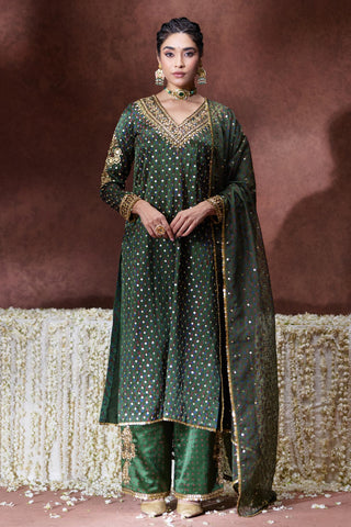 Kurta Set Festive Wear - Green Reet Kurta Set by Payal & Zinal