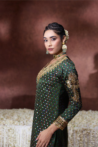 Kurta Set Festive Wear - Green Reet Kurta Set by Payal & Zinal