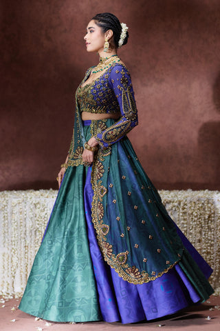 Lehenga Set Bridal Wear - Multicolor Leela Lehenga Set by Payal & Zinal