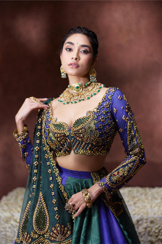 Lehenga Set Bridal Wear - Multicolor Leela Lehenga Set by Payal & Zinal
