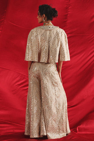 Sharara Set for Indian Wedding – Silver Sleeved Jacket with Sharara by Twenty Nine