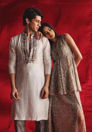 Silver Peplum Set for Indian Weddings – Skirt Pant by Twenty Nine