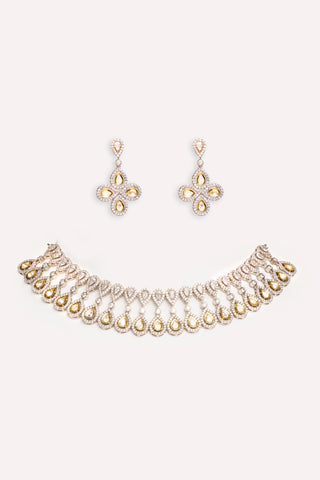 Necklace Set for Festive – White Liana Kundan by Zevar by Geeta