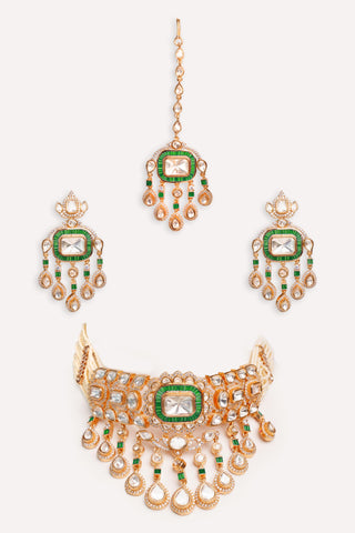 Chokar for Festive – Green Ihita Kundan by Zevar by Geeta