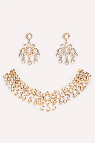 Necklace Set  Festive– Gold Eshana Kundan by Zevar by Geeta