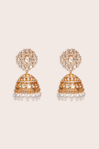 Earrings for Festive – Gold Vyomika Kundan by Zevar by Geeta