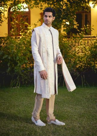Umair beige sherwani set