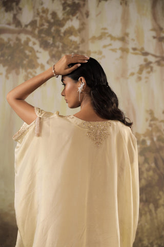 Ivory Kaftan Traditional Wear Embroidered Kaftan by Aashima Behl