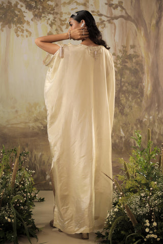 Ivory Kaftan Traditional Wear Embroidered Kaftan by Aashima Behl