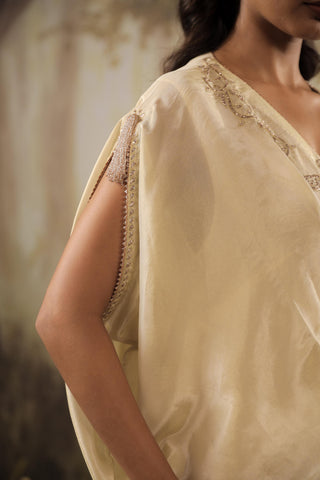 Ivory Kaftan Traditional Wear Embroidered Kaftan by Aashima Behl